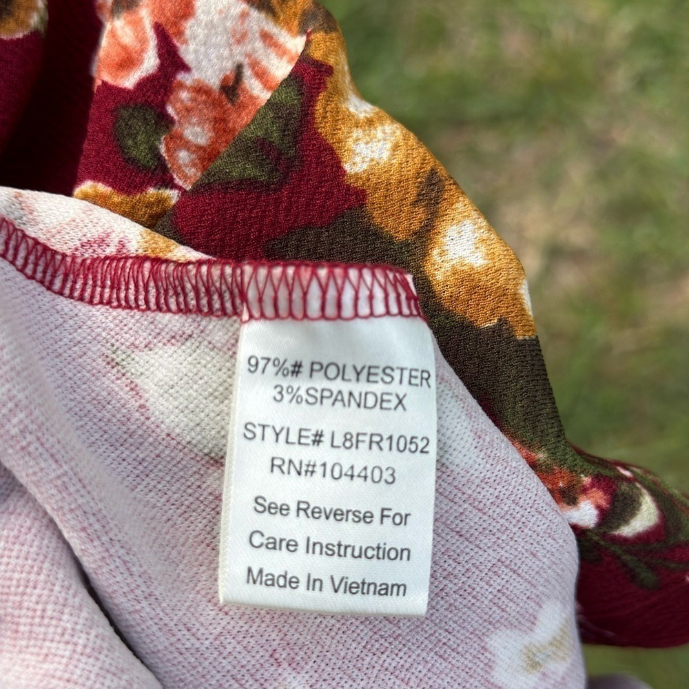 Altar'd State Women's Floral Print Jumpsuit Size Small Burgundy - Picture 7 of 7